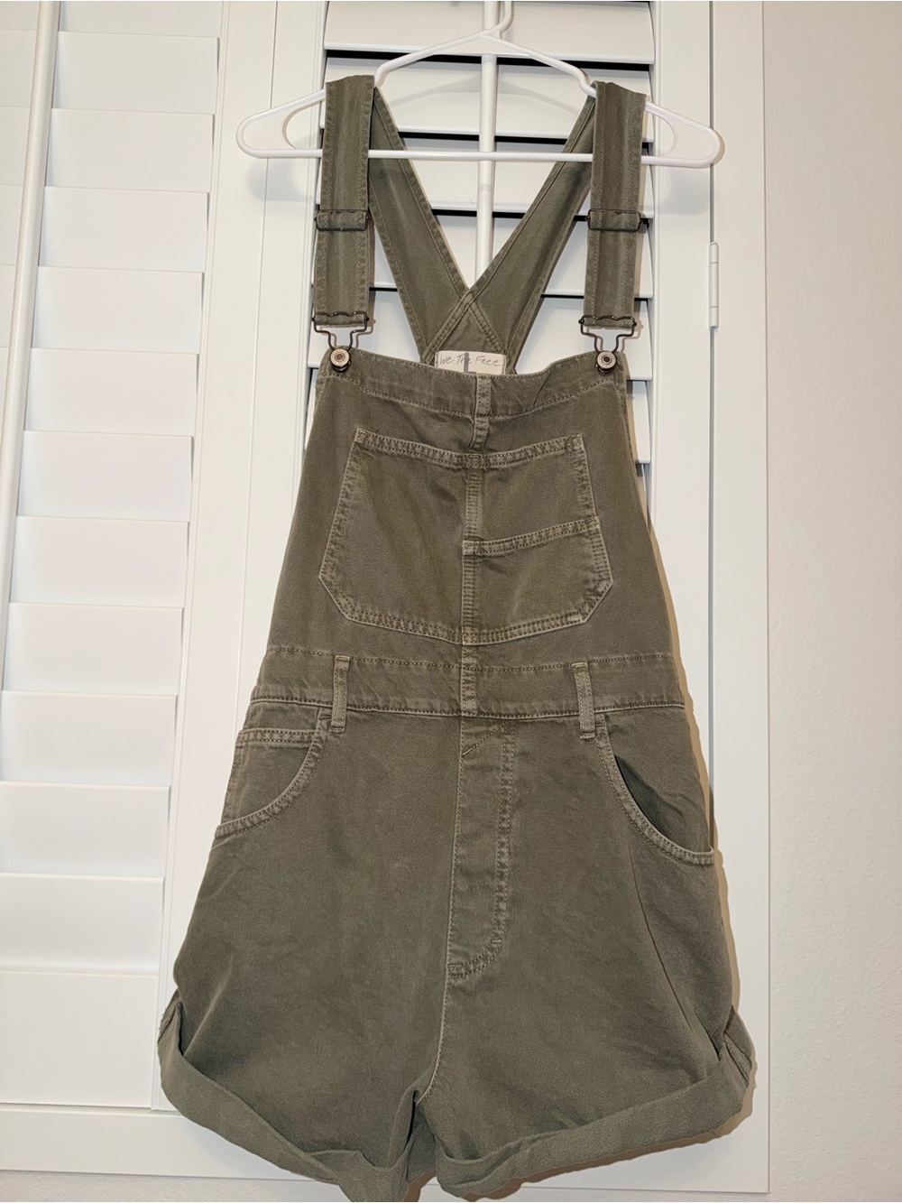 We The Free Olive Green Short Overalls Romper